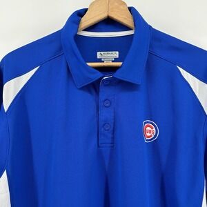 Augusta‎ Chicago Cubs Performance Polo Mens Large Wicking White Side Panels